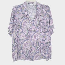 Elisabeth By Liz Claiborne Womens Blouse Size 22 Short Sleeve Purple Pai... - £11.14 GBP