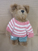 NOS Boyds Bears Edmund T Bear Pink White Striped Sweater Jointed  B62 L - £21.46 GBP