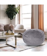 Minky Velvet 5ft Grey Bean Bag Chair: Kids, Adults, Washable - $2,979.85 MXN