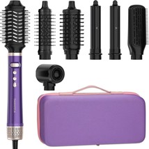 Tasneem 7 in 1 Hair Blow Dryer Brush Auto Wrap Curlers Air Styler Purple... - $1,120.73 MXN