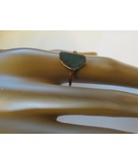 Artisan Copper Ring Sea Green Stone  Crown is .75&quot; High Size 8.5 - $570.01 MXN