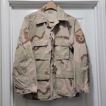 VTG US Military Air Force Desert Camo Field Jacket w/ 3 Patches Mens M /... - $51.33 CAD