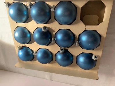 Vintage Shiny Brite Blue glass ornaments with box Item image 4