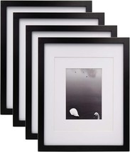 11x14 Picture Frames Made of Solid Wood 4 PCS Black Covered by Plexiglass - for - £21.95 GBP