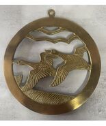 Vintage Brass Duck Trivet - 8&quot; Flying Geese Design, Unique Home Decor Ho... - $1,858.45 CAD