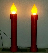 Vintage Tpi &quot;Noel&quot; Christmas Red Candle Blow Mold Outdoor, Includes Metal Bases - £117.81 GBP