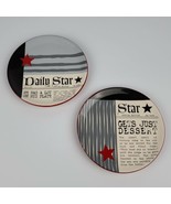 Dept. 56 Ceramic 6&quot; Newspaper Daily Star Snack Dessert Appetizer Plates - £10.11 GBP