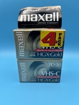 Lot Of 4 Maxell TC-30 VHS-C Premium High Grade HGX-Gold Camcorder Tapes - £13.44 GBP