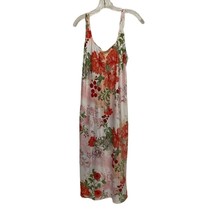 Natori Floral Satin Midi Gown Womens Size Medium Tropical Sleeveless Sleepwear - £19.92 GBP