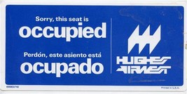 Hughes Airwest Seat Occupied Seat Reserved Card 1976 - £22.15 GBP