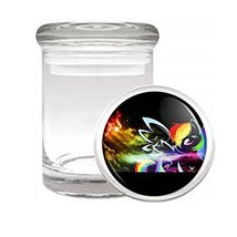 Galaxy Rainbow Pony Em1 Medical Glass Stash Jar 3&#39;&#39; X 2&#39;&#39; Herb And Spice Storage - £6.35 GBP