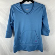 Under Armour Shirt Men Medium Blue Heat Gear Loose Pullover 3/4 Sleeve P... - $7.66