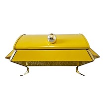 Vintage Anchor Hocking Yellow Chafing Dish Candle Heat *Missing Inner Dish* - £59.94 GBP