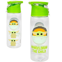 Star Wars The Mandalorian Grogu Flip-Top Water Bottle Clear - £15.72 GBP