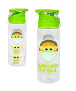 Star Wars The Mandalorian Grogu Flip-Top Water Bottle Clear - £15.62 GBP