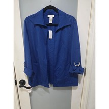 Draper &amp; Damon&#39;s Blue Lightweight Jacket PL | Gold Buckle Sleeves, Pockets - $35.00