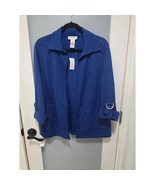 Draper &amp; Damon&#39;s Blue Lightweight Jacket PL | Gold Buckle Sleeves, Pockets - $639.26 MXN