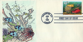 US 3317 FDC Aquarium Fish, marine life hand-painted SMB Cachets ZAYIX 01... - $10.00