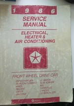 1986 Chrysler Service Manual Electrical Heater Air Conditioning Charger - £43.16 GBP
