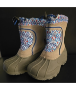 NWT Girls Boys Size 7 Medium Sporto Snow Winter Boot Blue Geometric Diam... - $29.99 CAD