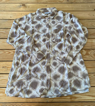 Joan Rivers NWOT Women’s Linen Shibori Print Boyfriend shirt Size XS Khaki J8 - £13.37 GBP