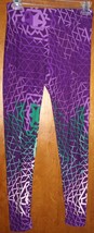 La La Rue Purple Geometic Leggings One Size - $114.02 MXN
