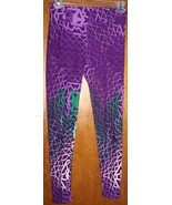 La La Rue Purple Geometic Leggings One Size - $8.19 CAD