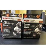 CVS Copper Elbow Compression Sleeve X LARGE Black 15.5”-16” - (2) Pack - $8.16 CAD