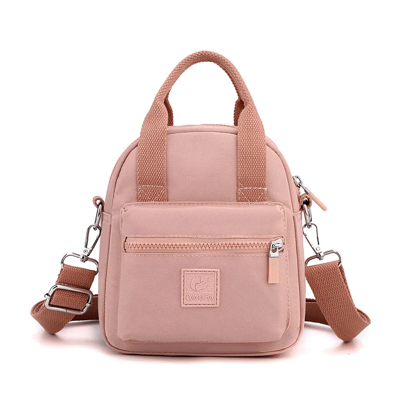 Lder bag girls simple fashion zipper handbags nylon waterproof solid messenger tote bag thumb200