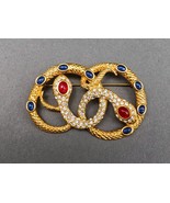 KJL Kennenth Jay Lane For Avon Cabochon Rhinestone Medusa Snake Pin Brooch - £236.29 GBP