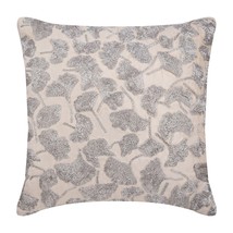 Silver Pillow Cover, Silver Flower Glitter 16&quot;x16&quot; Velvet, Silver Tulip - £37.15 GBP+