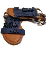 Victoria K  Open Toe Sandal Flats Womens Size 8 Shoes Padding Blue - $7.49