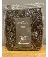 Royal Velvet Lombardy Russet Brown Gold Tailored Valance Rod-Pocket, 50&quot;... - $29.69