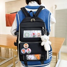 Backpack 4 Piece Set High School Backpack Bags for Teenage Girl Canvas Fashion T - £38.18 GBP