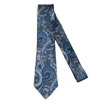 Men's 100% Silk Necktie By Bruno Piattelli Paisley Floral Fancy BP26 Navy Blue image 2