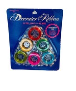 Vtg Wrights Vintage Decorator Ribbon 50 Yard Dispenser Pak Vibrant Colors - $21.76 CAD