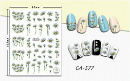 Nail art 3D stickers decal white chamomile buds twigs CA577 - £2.50 GBP