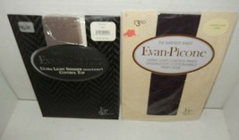Vintage Evan-Picone Panty Hose Size Long Control Top Purple Haze &amp; Pewter 2 Pair - £7.81 GBP