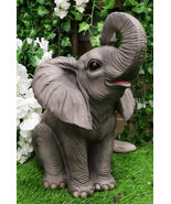 Ebros Ruby The Elephant Sitting Pretty with Trunk Up Large Statue 17&quot; Tall - $134.05 CAD