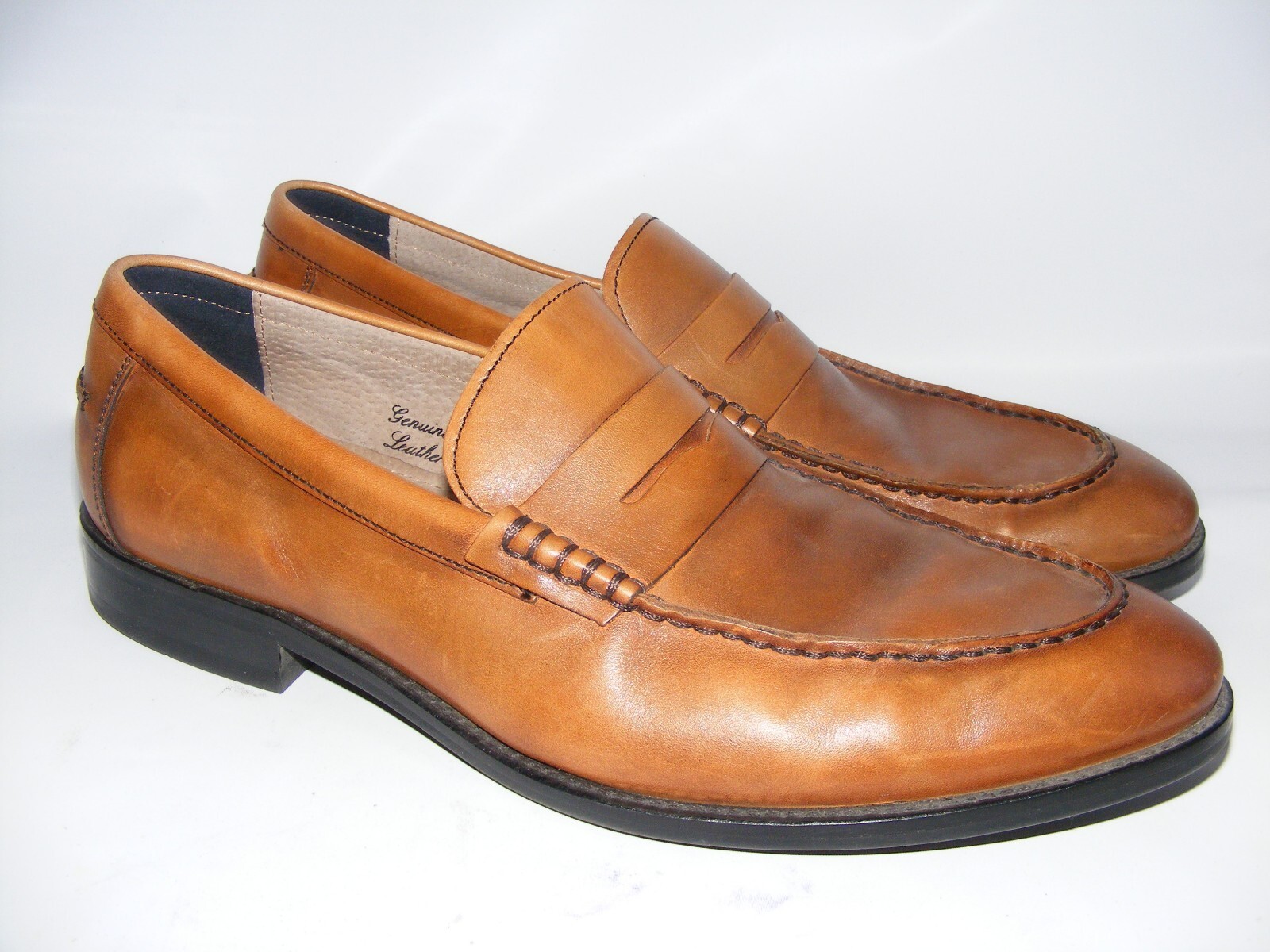 Banana Republic Men 10 M Brown Ortholite Genuine Italian Leather Slip On... - $39.94