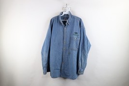 Vtg 90s Mens XL Distressed Lone Star Park Horse Racing Denim Jean Button... - $34.60