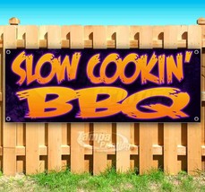 SLOW COOKIN&#39; BBQ Advertising Vinyl Banner Flag Sign Many Sizes USA BARBECUE - £14.14 GBP+