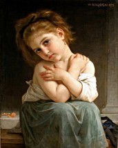 Painting Young freezing girl by Bouguereau. Children Repro Giclee Canvas - £6.71 GBP+