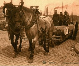 Vtg Unused Postcard Anvers Antwerp Belgium Horse Drawn Cart at Shipyard UNP - £7.00 GBP