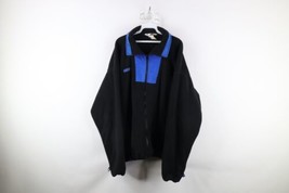 Vtg 90s Columbia Mens Large Tall Faded Spell Out Full Zip Fleece Jacket Black - £44.57 GBP