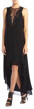 BCBGMAXAZRIA Evening Embroidered Lace Black Hi-Low Dress Size-4 - $79.18