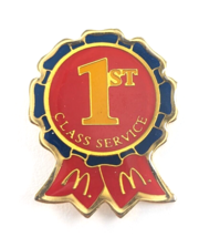 VTG McDonald&#39;s 1st First Class Service Award Ribbon Golden Arches Pin Red... - $8.99