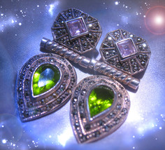 Free W $49 Haunted Earrings The Secret Luck Goddess Golden Royal Collect Magick - £0.00 GBP