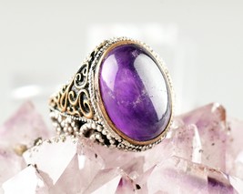 *Vintage Men&#39;s Two Tone Sterling Silver Amethyst Ring Size 12 - €77,03 EUR