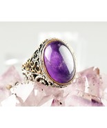*Vintage Men&#39;s Two Tone Sterling Silver Amethyst Ring Size 12 - $1,656.76 MXN